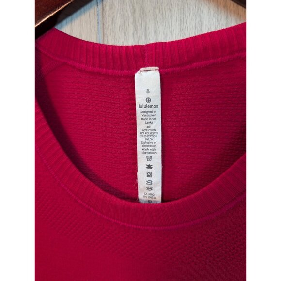 Lululemon Women's Size 8 Hot Pink Swiftly Tech Short Sleeve Activewear T-Shirt - Picture 3 of 7